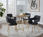 Cosmo Dining Table - Gold Metal, Walnut Wood