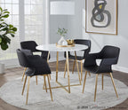 Cosmo Dining Table - Gold Metal, White MDF