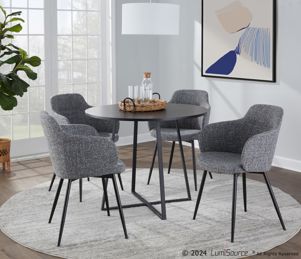Cosmo Dining Table - Black Metal, Black MDF