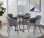 Cosmo Dining Table - Black Metal, Black MDF