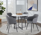 Cosmo Dining Table - Black Metal, White MDF