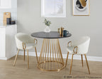 Canary Dining Table - Gold Metal, Black MDF