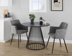 Canary Dining Table - Black Metal, Black MDF