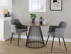 Andrew Chair - Set of 2 - Black Metal, Grey Fabric