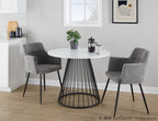 Canary Cosmo Dining Table - Black Meal, White MDF