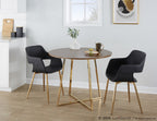 Cosmo Dining Table - Gold Metal, Walnut Wood