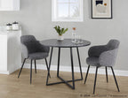 Cosmo Dining Table - Black Metal, Black MDF