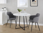 Cosmo Dining Table - Black Metal, White MDF