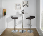 Bistro Round Ale Bar Set - 3 Piece - Silver Metal, Brown Pvc, Chrome Metal