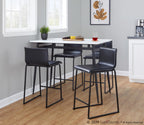 Mara 26" Fixed-Height Counter Stool - Set of 2 - Black Metal, Black PU