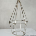 Geome 27" Metal Table Lamp - Set of 2 - Polished Nickel, White Linen