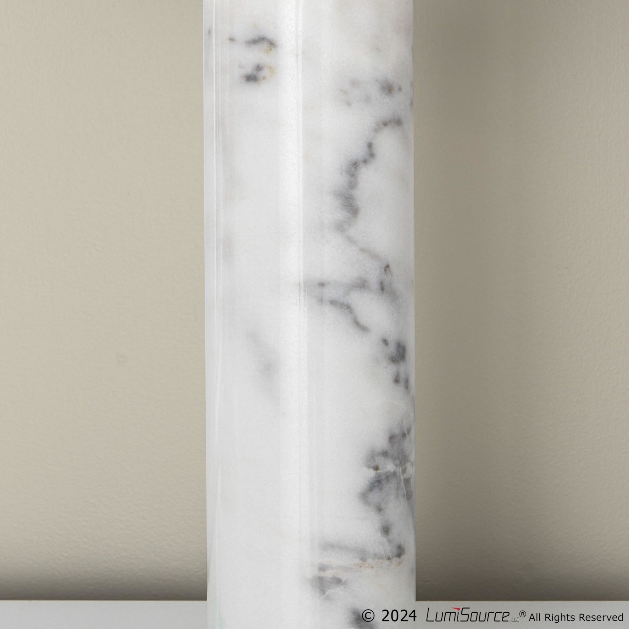 Marbella 26" Marble Table Lamp - Set of 2 - White Marble, Brass Metal, White Linen