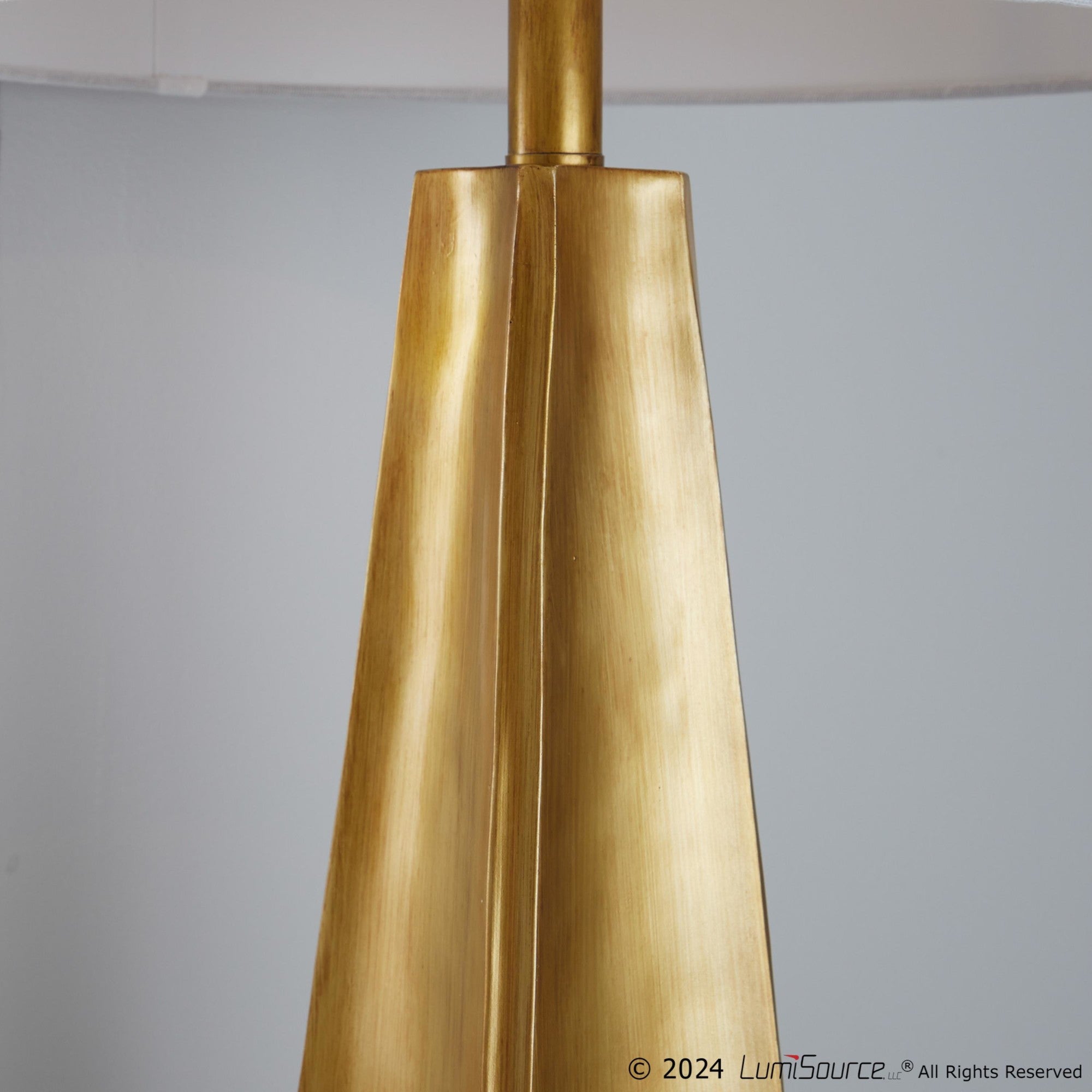 Pompeii 29" Polyresin Table Lamp - Gold Poyresin, White Linen
