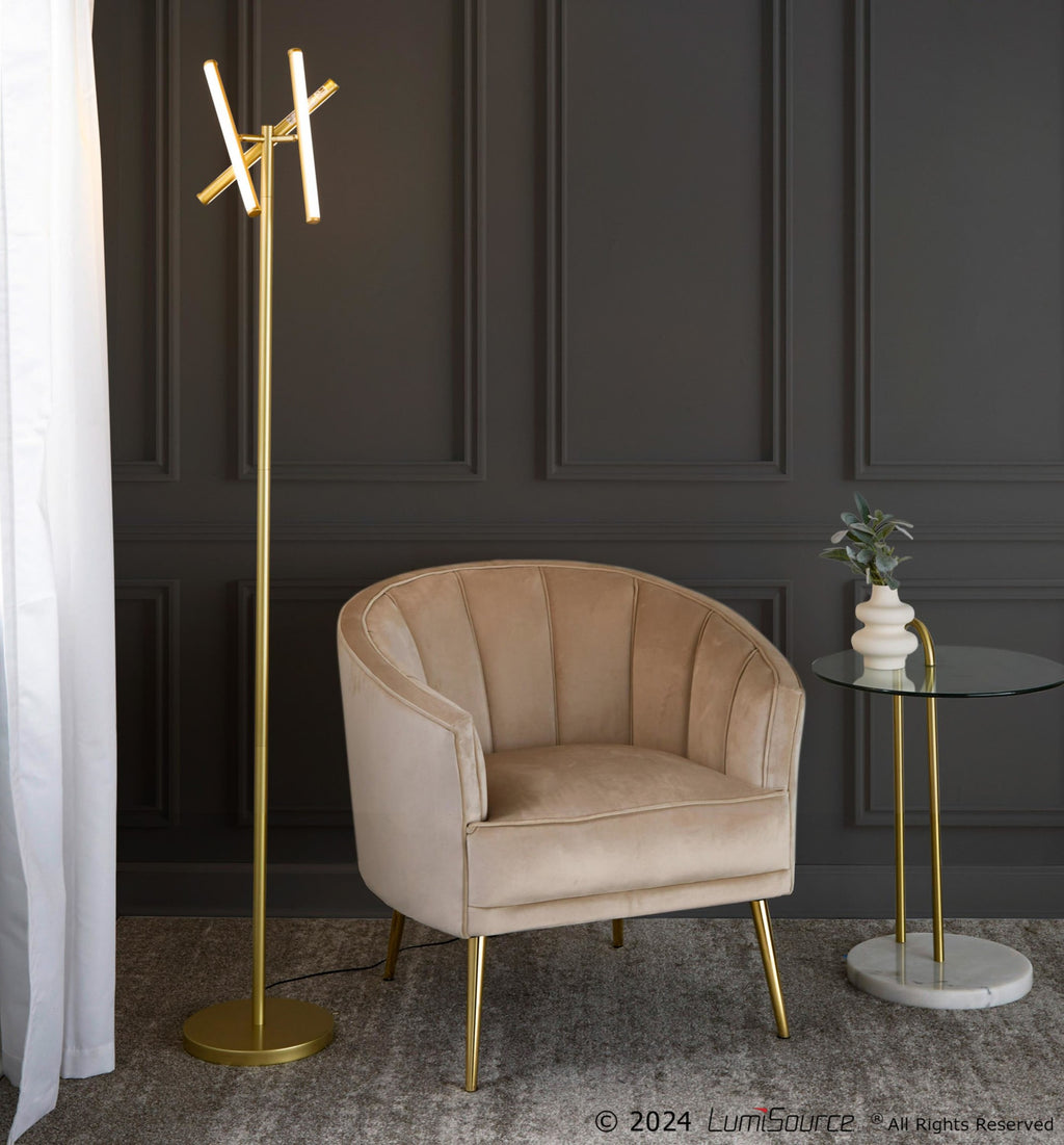 Icicle 65" Swivel Floor Lamp - Gold Metal