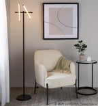 Icicle 65" Swivel Floor Lamp - Black Metal