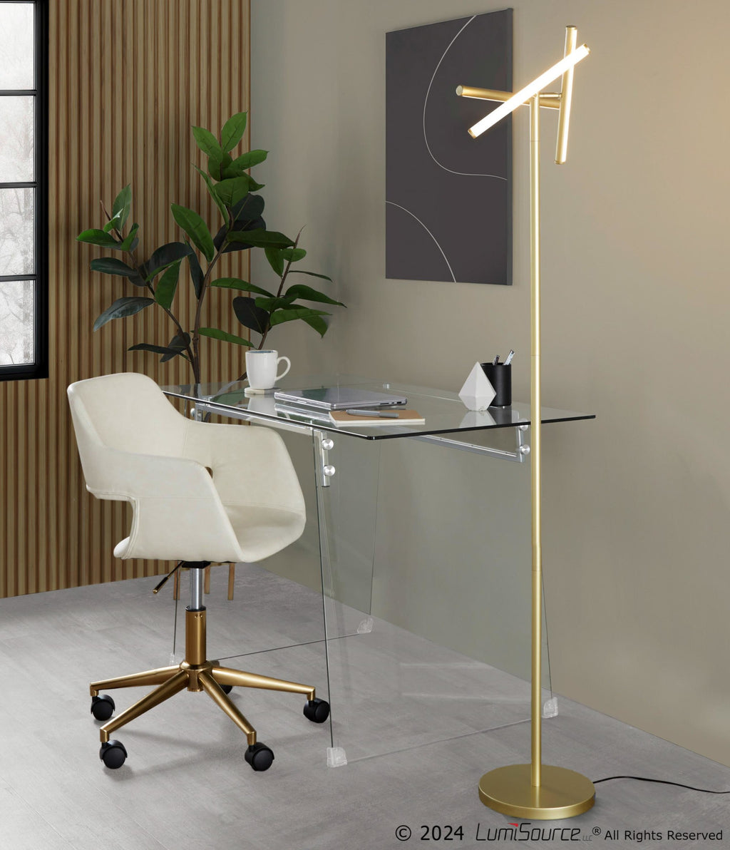 Icicle 65" Swivel Floor Lamp - Gold Metal
