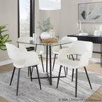 Margarite Dining Chair - Set of 2 - Black Metal, Cream PU