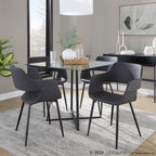 Margarite Dining Chair - Set of 2 - Black Metal, Grey PU