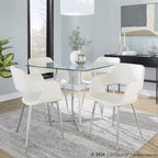 Margarite Dining Chair - Set of 2 - Chrome Metal, Cream PU