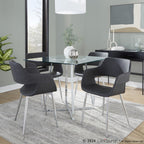 Margarite Dining Chair - Set of 2 - Chrome Metal, Grey PU