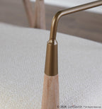 Savannah Chair - Set of 2 - Copper Metal, Whitewashed Wood, Cream Noise Fabric