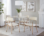 Savannah Chair - Set of 2 - Copper Metal, Whitewashed Wood, Cream Noise Fabric