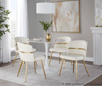 Pebble Mod Table - White Metal, White Marble Veneer
