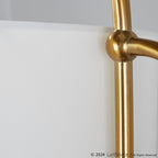Leslie 63" Floor Lamp - White Marble, Gold Metal, White Linen