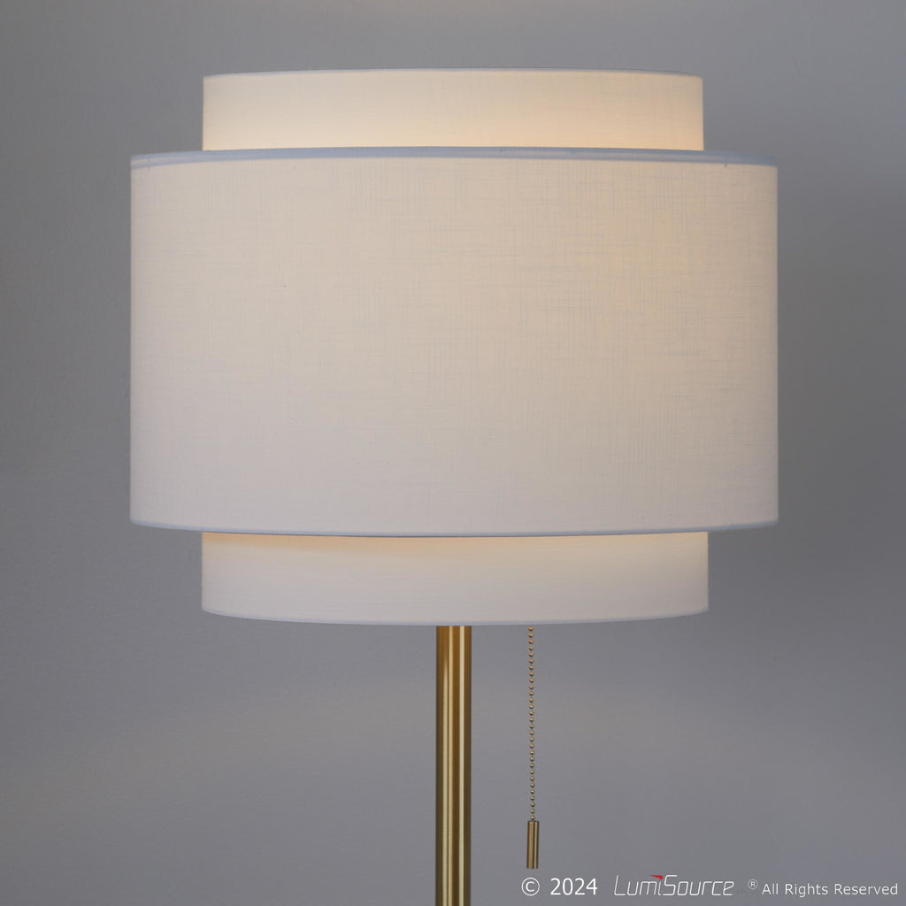 Tier 64" Metal Floor Lamp - Gold Metal, Off-white Linen
