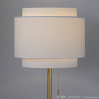 Tier 64" Metal Floor Lamp - Gold Metal, Off-white Linen