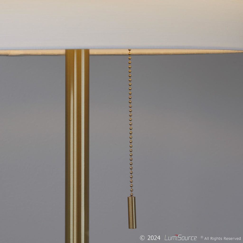 Tier 64" Metal Floor Lamp - Gold Metal, Off-white Linen