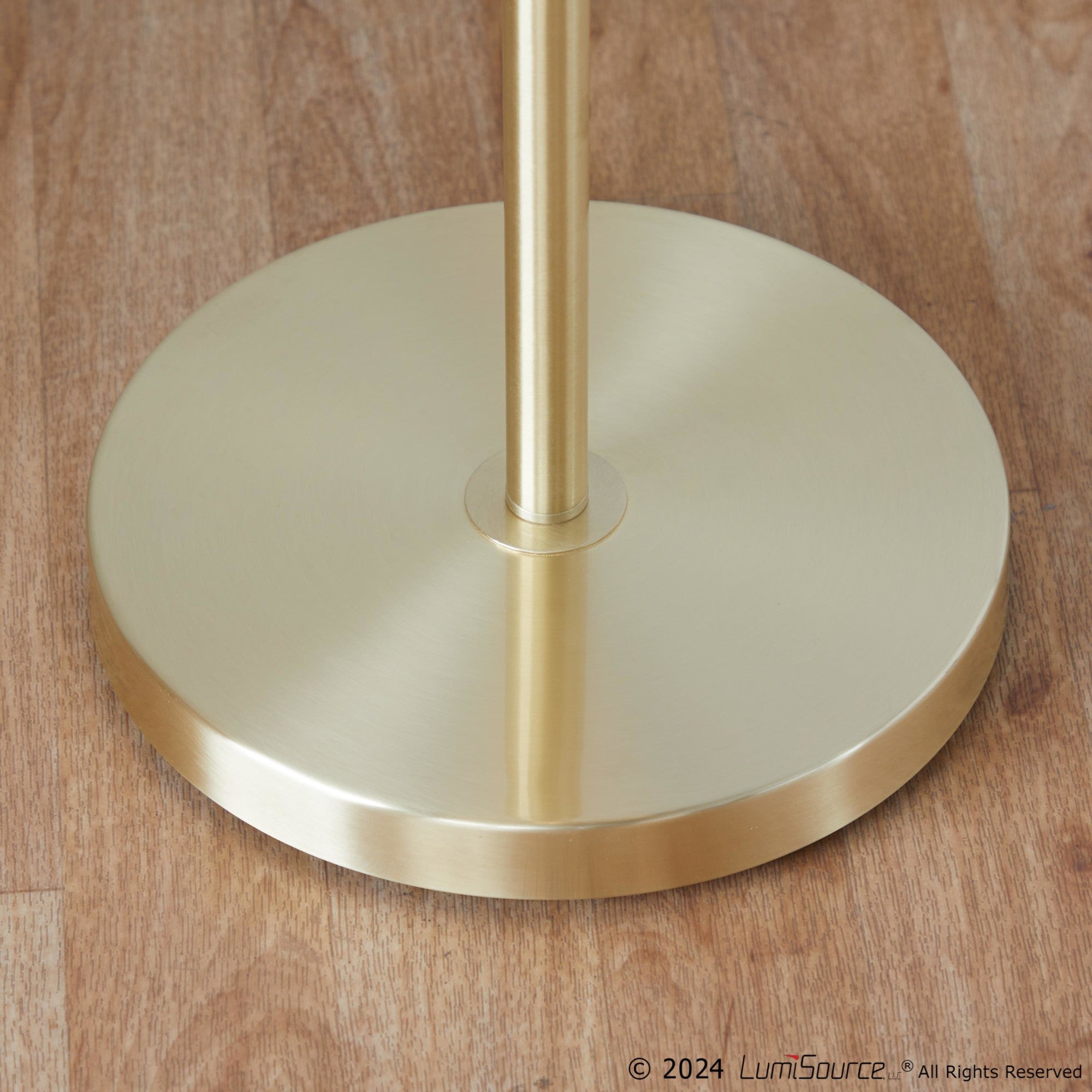 Tier 64" Metal Floor Lamp - Gold Metal, Off-white Linen