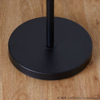 Tier 64" Metal Floor Lamp - Black Metal, Biege Linen