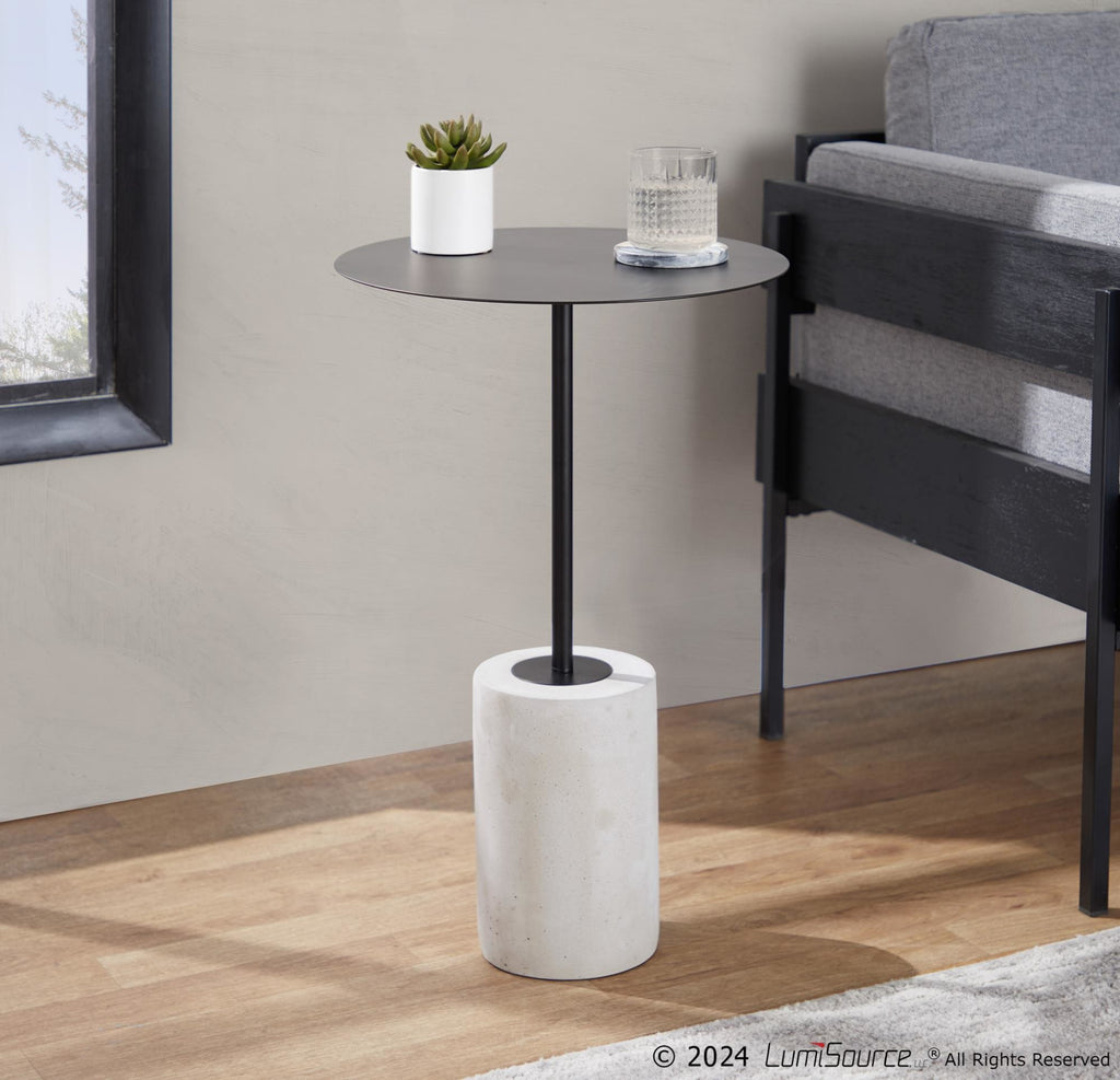 Symbol Side Table - Concrete, Black Steel