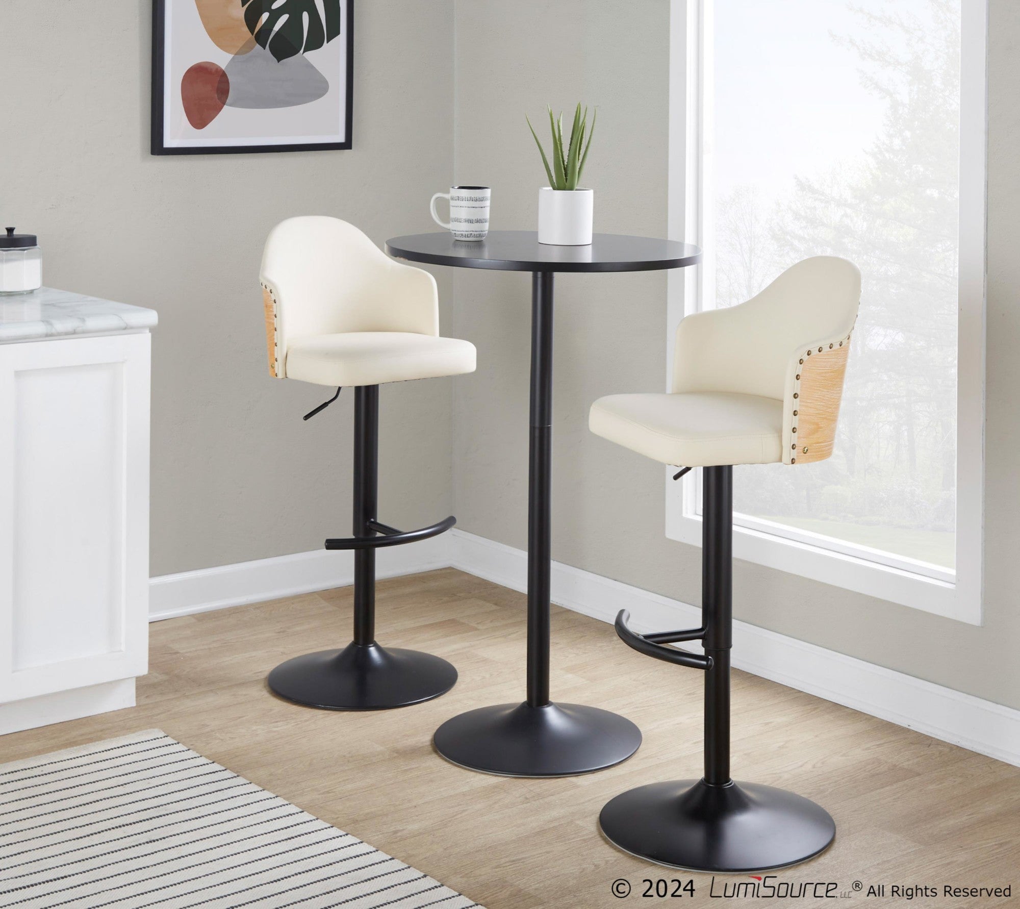 Pebble Table - Black Metal, Black Mdf