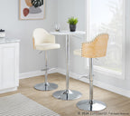 Adjustable Bar Table - Chrome, White Wood
