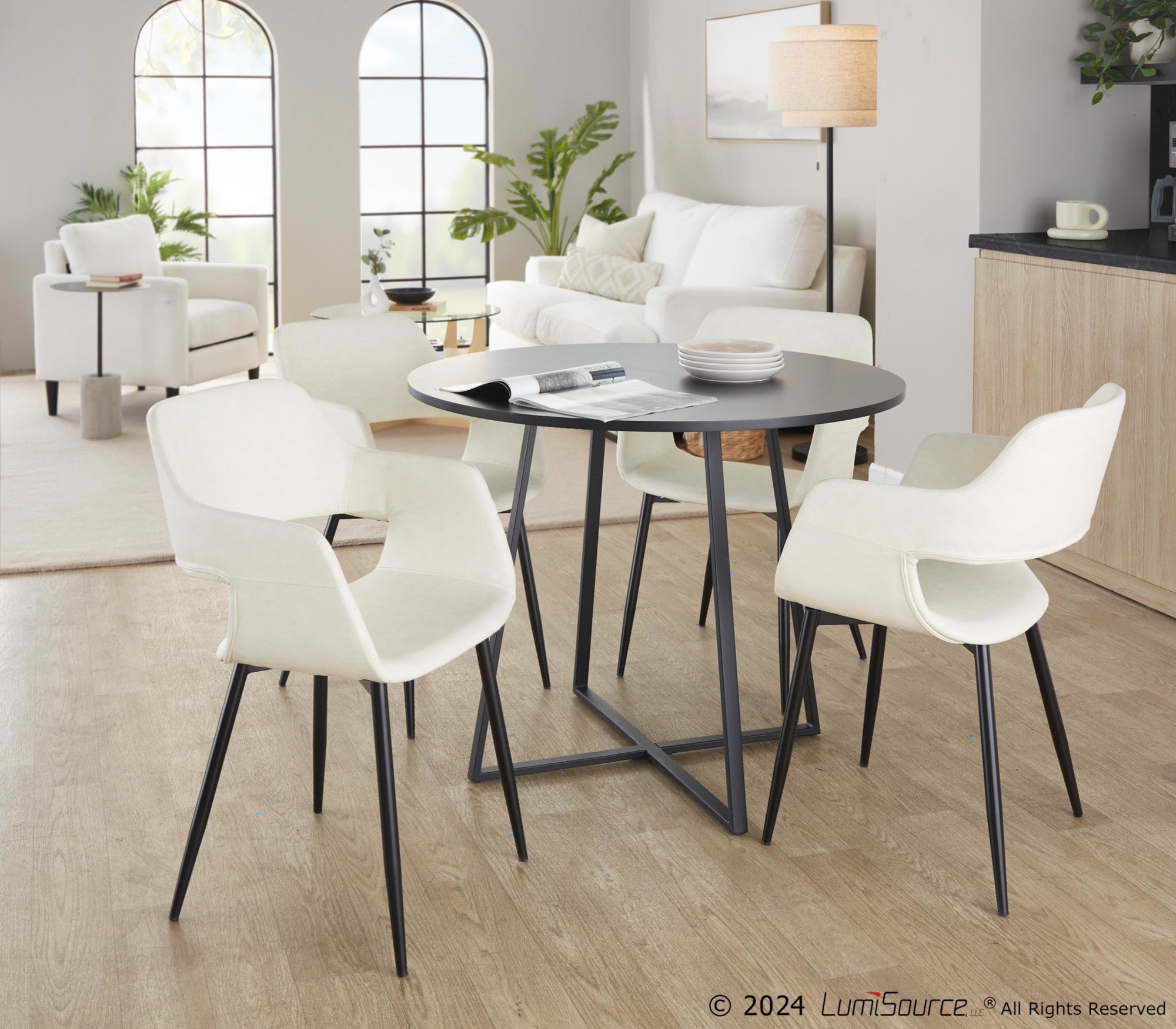 Cosmo Dining Table - Black Metal, Black MDF
