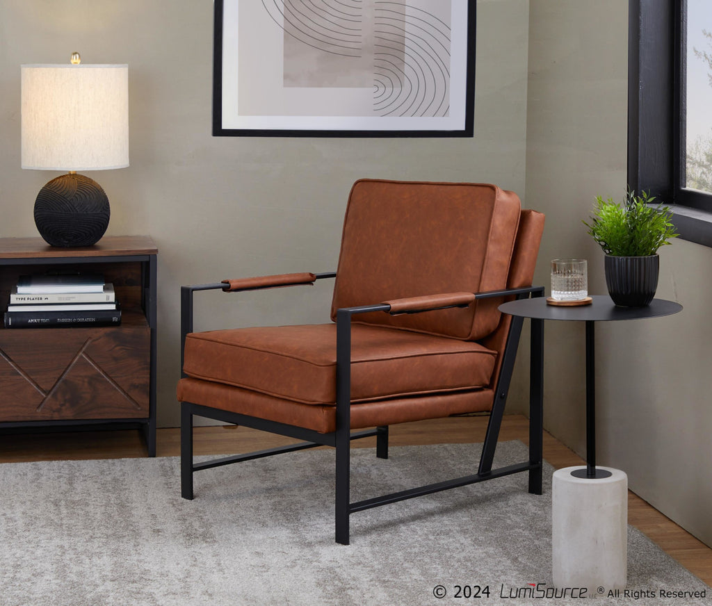Symbol Side Table - Concrete, Black Steel