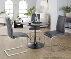 Foster Dining Chair - Set of 2 - Stainless Steel, Grey PU