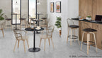 Riley 26" Fixed-Height Counter Stool - Set of 2 - Whitewashed Wood, Black Metal, Antique Copper Metal, Brown PU