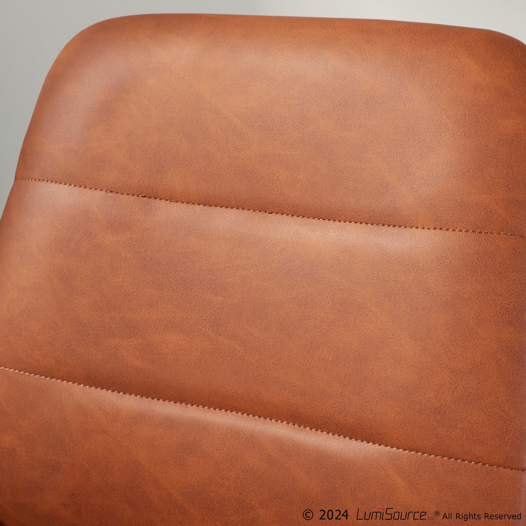 Fredrick Office Chair - Black Metal, Brown PU