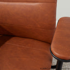 Fredrick Office Chair - Black Metal, Brown PU