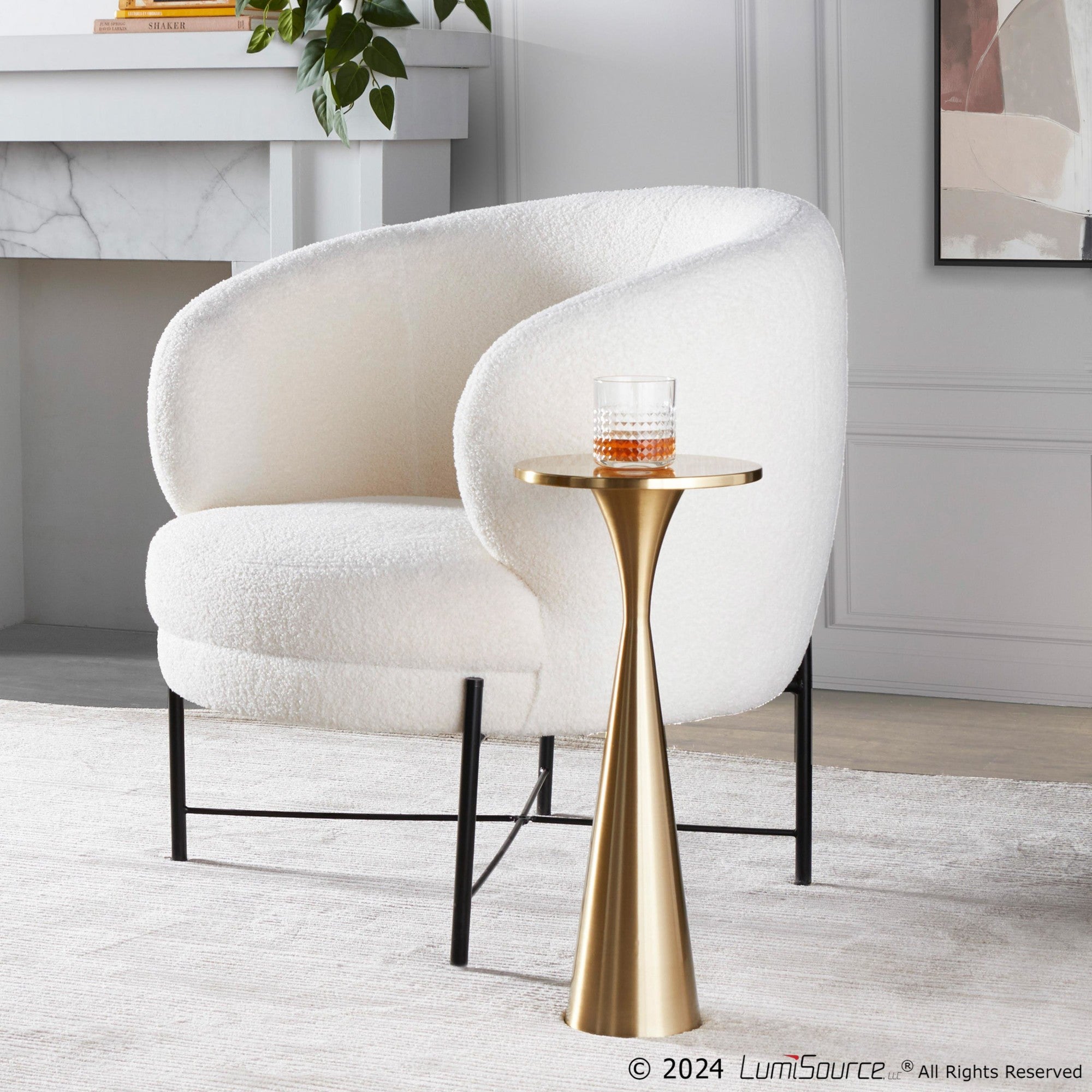Gemma 22" Metal Side Table - Modern Brass