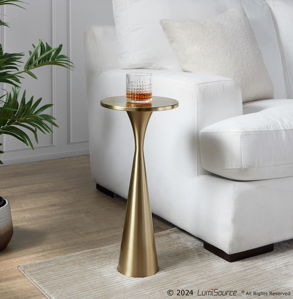 Gemma 22" Metal Side Table - Modern Brass