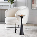 Chloe Accent Chair - Black Metal, White Sherpa