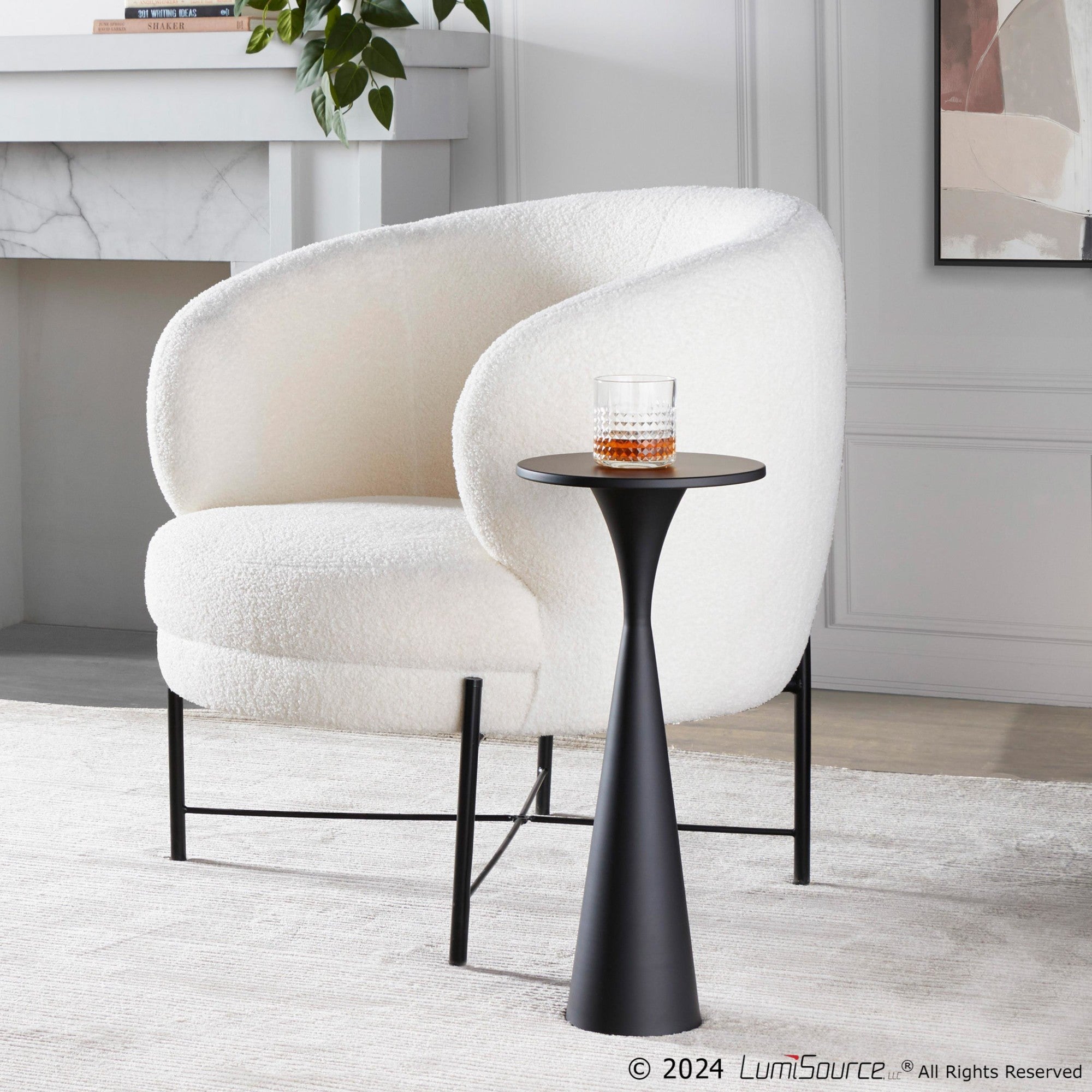 Gemma 22" Metal Side Table - Matte Black