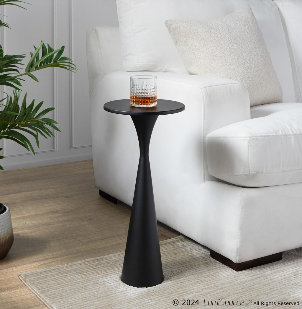 Gemma 22" Metal Side Table - Matte Black