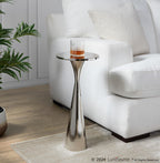 Gemma 22" Metal Side Table - Polished Nickel