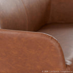 Daniella High Back Bench - Black Steel, Camel PU