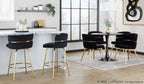 Cinch Claire 26" Fixed-Height Counter Stool - Set of 2 - Gold Metal, Black Velvet